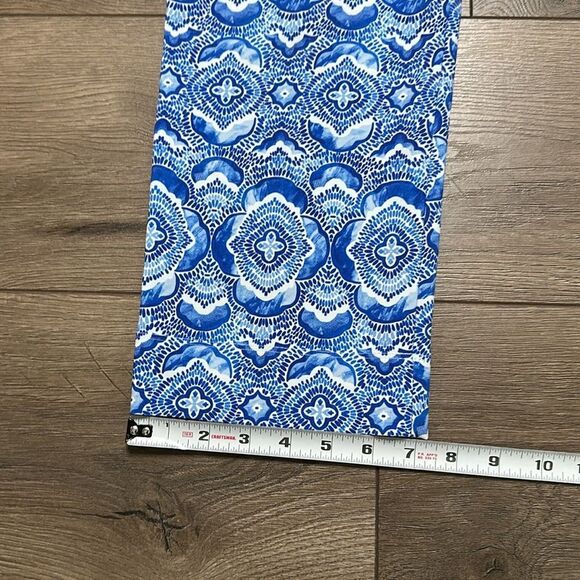 IBKUL Venetian Tiles Denim Stretch Golf Ankle Pants‎ Blue White Size 10 - Picture 9 of 11